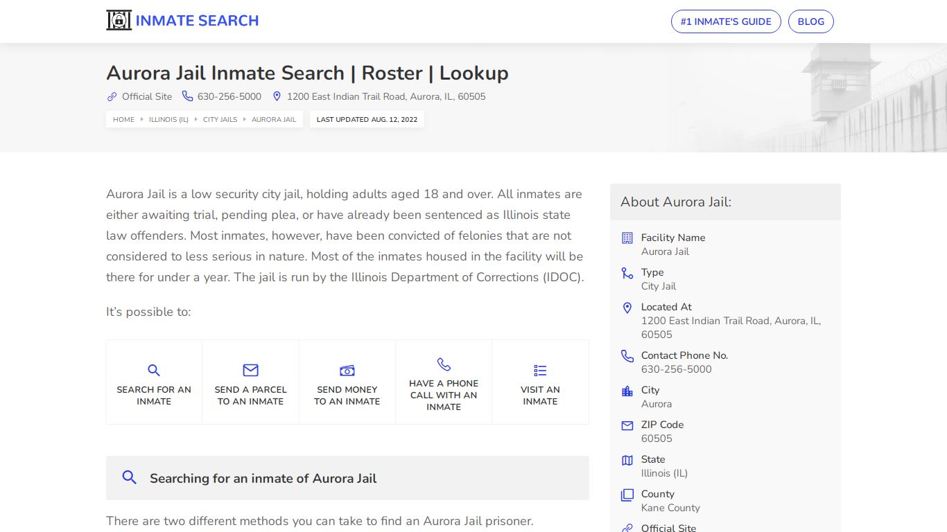 Aurora Jail Inmate Search | Roster | Lookup